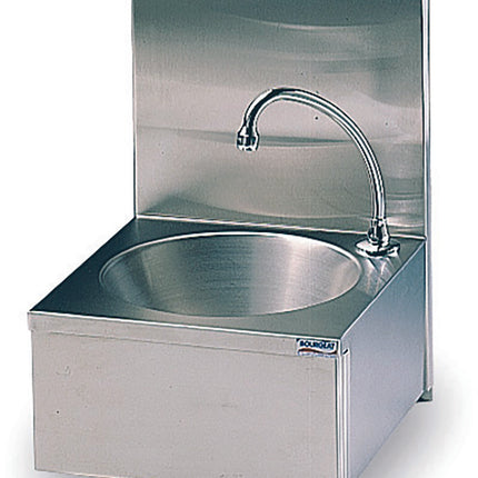 Bourgeat hand wash basin made of stainless stainless steel with back wall