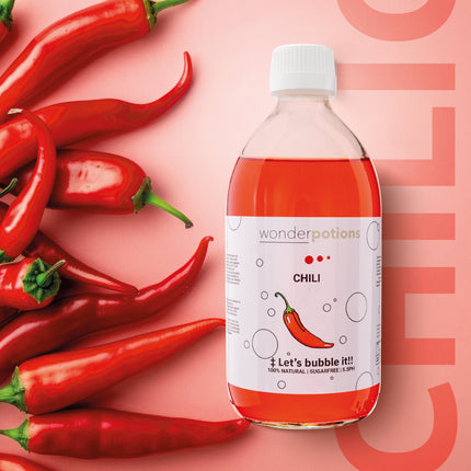 6x 500 ml Aroma Chili Wonderpotion für Wonder Bubbles Maschine Aromatisierte Flüssigkeit