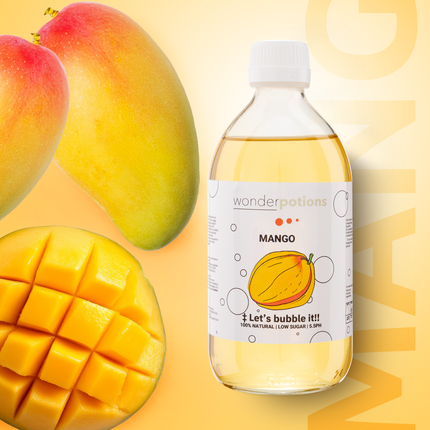6x 500 ml Aroma Mango Wonderpotion für Wonder Bubbles Maschine Aromatisierte Flüssigkeit