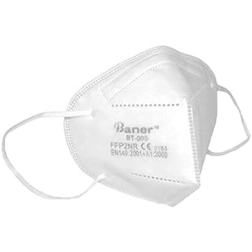 50x FFP2 Baner Maske Mundschutz Atemschutz Weiß Zertifiziert CEE - Salmgastro Onlineshop--Baner-