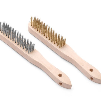 Drahtbürsten-Set aus Messing und Edelstahl - 2 Stk., HENDI, 2 Stk., (L)290mm - Salmgastro Onlineshop-525555-Hendi-8711369525555