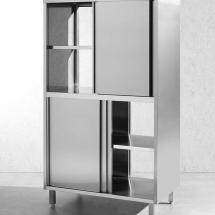 Durchreicheschrank mit Trennwand und Schiebetüren, HENDI, Kitchen Line, 800x500x(H)1800mm - Salmgastro Onlineshop-811634-Hendi-8711369811634