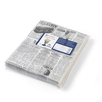 Einschlagpapier, fettdicht, HENDI, Zeitungsdruck, 500 Stk., 200x250mm - Salmgastro Onlineshop-678121-Hendi-8711369678121