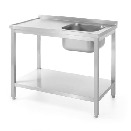 Einzel-Spültisch mit Ablage - Selbstmontage, HENDI, Kitchen Line, Linke Seite, 800x600x(H)850mm - Salmgastro Onlineshop-812495-Hendi-8711369812495