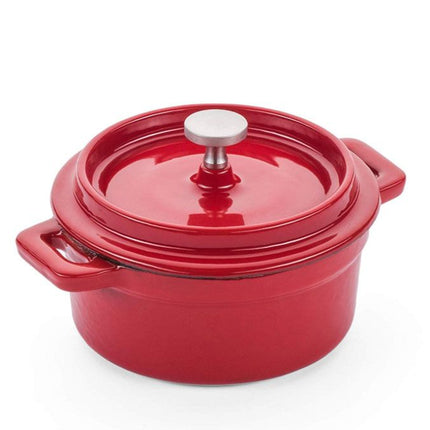 Emaillierter Gusseisentopf, HENDI, 0,27L, Rot, 130x100x(H)48mm - Salmgastro Onlineshop-626856-Hendi-8711369626856