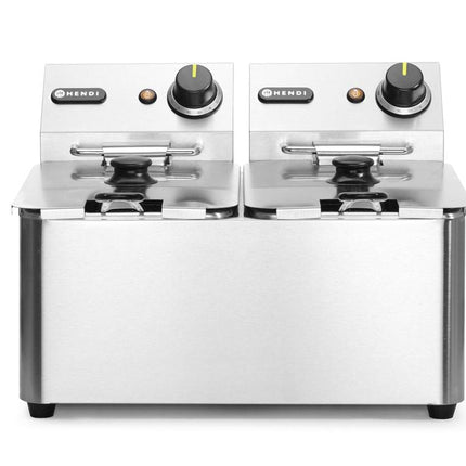 Friteuse Kitchen Line - 2x4L, HENDI, Kitchen Line, 8L, 230V/6000W, 470x380x(H)330mm - Salmgastro Onlineshop-205846-Hendi-8711369205846