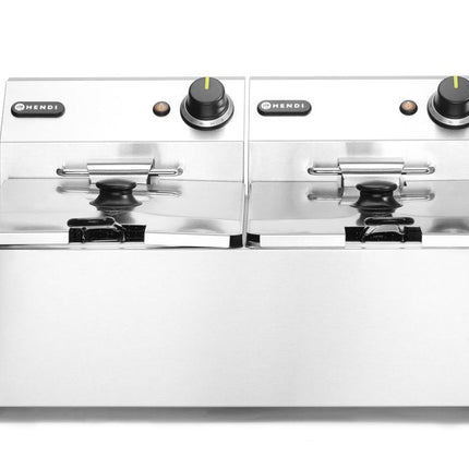 Friteuse Kitchen Line - 2x6L, HENDI, Kitchen Line, 12L, 230V/6600W, 550x430x(H)290mm - Salmgastro Onlineshop-205853-Hendi-8711369205853