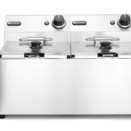 Fritteuse Kitchen Line - 2x8L, HENDI, Kitchen Line, 16L, 230V/7000W, 550x430x(H)345mm - Salmgastro Onlineshop-205839-Hendi-8711369205839