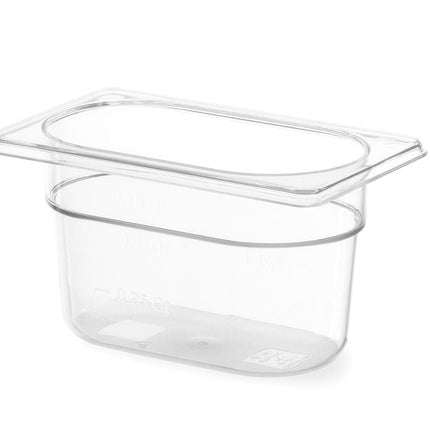 Gastronorm Behälter 1/9, HENDI, Profi Line, GN 1/9, 1L, Transparent, 176x108x(H)100mm - Salmgastro Onlineshop-861820-Hendi-8711369861820