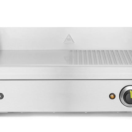 Grillplatte, HENDI, Profi Line, 1/2 glatt, 1/2 gerillt, 230V/2400W, 550x380x(H)240mm - Salmgastro Onlineshop-203156-Hendi-8711369203156