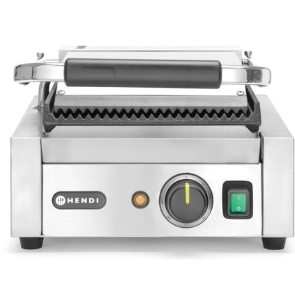 Kontaktgrill - Einzelversion, HENDI, oben und unten gerillt, 230V/1800W, 310x370x(H)210mm - Salmgastro Onlineshop-263501-Hendi-8711369263501