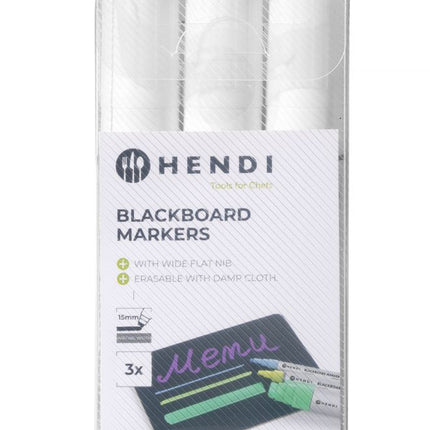 Kreidemarker 15 mm, HENDI, 3x weiß - Salmgastro Onlineshop-664223-Hendi-8711369664223