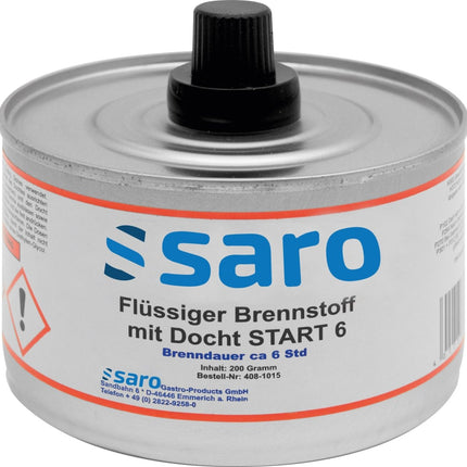 SARO Flüssiger Brennstoff m. Docht START 6, VPE 24Dosen - Salmgastro Onlineshop-408-1015-Saro-4017337408054