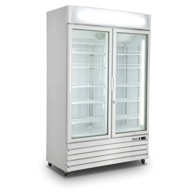 Saro Kühlschrank mit 2 Glastüren - weiß, Modell G 885 - Salmgastro Onlineshop-453-10081-Saro-4017337054237