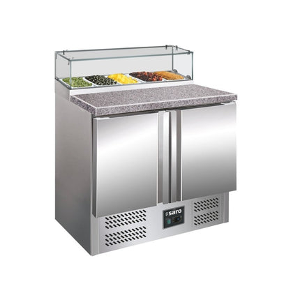 SARO Pizzatisch mit Glasaufsatz, Modell PS 200 G - Salmgastro Onlineshop-323-1101-Saro-4017337324293
