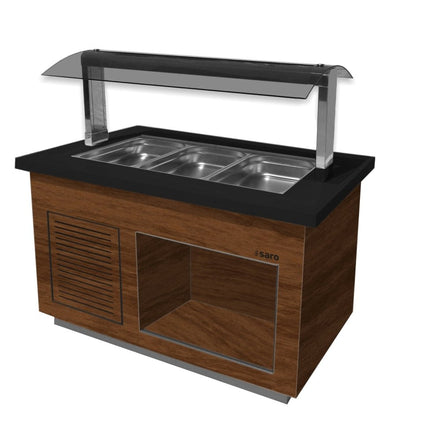 SARO Salatbar für 3x 1/1 GN, Modell PREMIUM LINE SB-K130 braun/schwarz - Salmgastro Onlineshop-366-2200-Saro-4017337062577