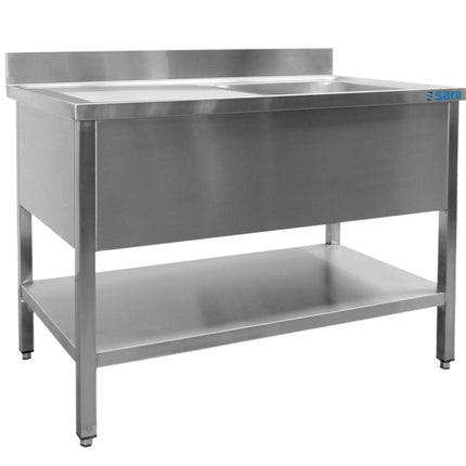 SARO Spültisch 1 Becken, rechts - B 1000 x T 700 mm - Salmgastro Onlineshop-700-2505R-Saro-4017337052349