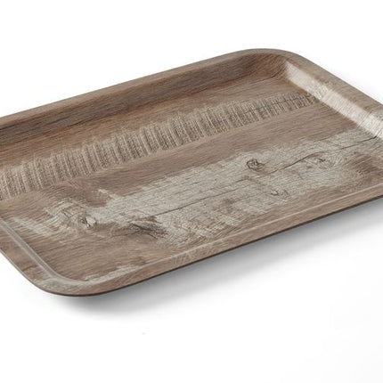 Serviertablett aus Melamin mit Holzoptik , HENDI, Holz dunkel, 240x340mm - Salmgastro Onlineshop-508923-Hendi-8711369508923