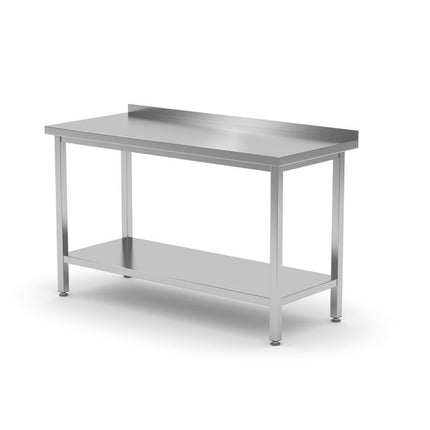 Wandarbeitstisch mit Ablage – verschraubt, Tiefe: 700 mm., HENDI, Kitchen Line, 1000x700x(H)850mm - Salmgastro Onlineshop-812723-Hendi-8711369812723