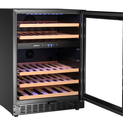 Arktic Weinkühler –  2 Zonen –  46 Flaschen – Schwarz – 570 × 595 × H 820 mm – Detailansicht