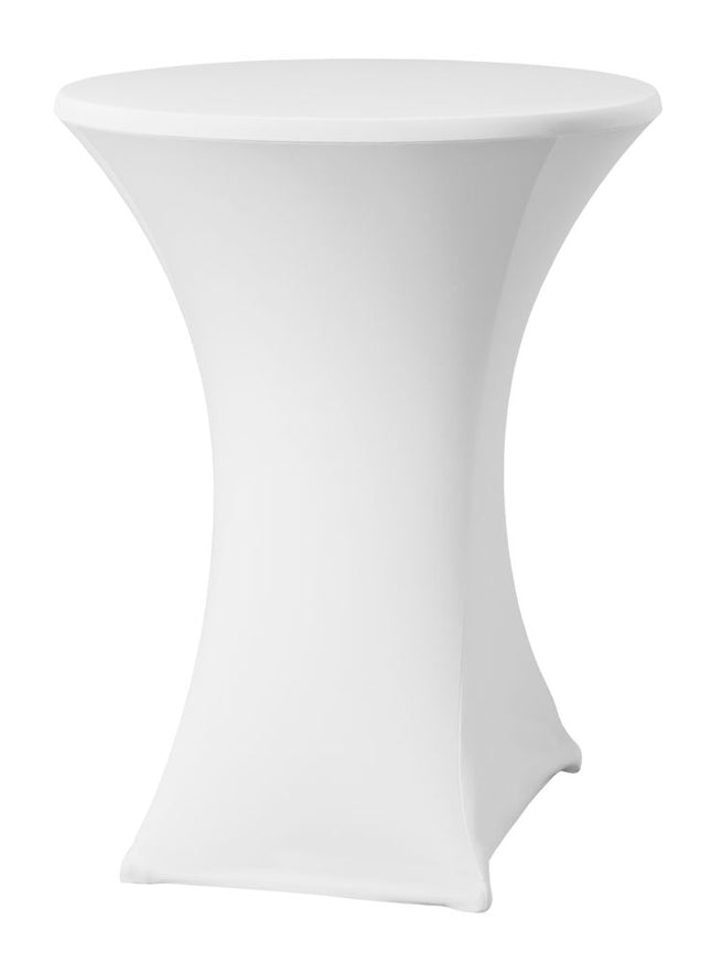 HENDI Stehtischhusse Ø 80-85 cm – Kitchen Line – 811047 – 810958 – Weiß – Ø 850 × H 970 mm – Produktansicht