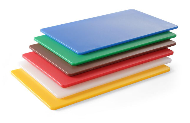 HENDI Schneidbretter HACCP GN 1 / 1 – 6er-Set in verschiedenen Farben – 530 × 325 mm – 6 Stück – Produktansicht