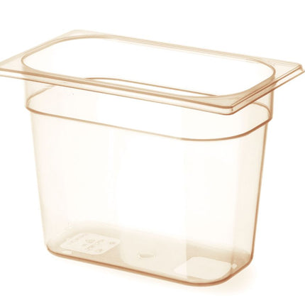 HENDI Gastronorm-Behälter 1 / 4 – hochtemperatubeständig – GN 1 / 4 – 3.8 l – Transparent – 265 × 162 × 150 mm – Produktansicht