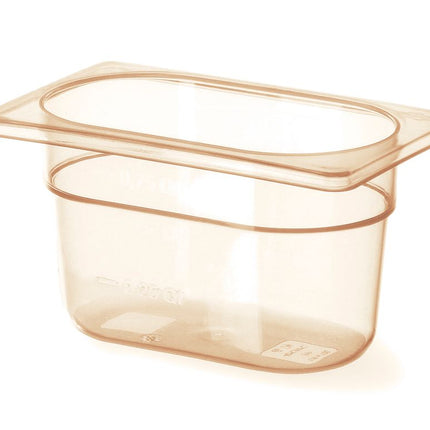 HENDI Gastronorm-Behälter 1 / 9 – hochtemperaturbeständig – GN 1 / 9 – 0.9 l – Transparent – 176 × 108 × 100 mm – Produktansicht