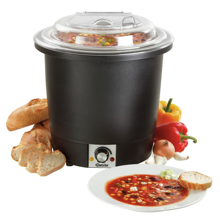Suppentopf zum Warmhalten und Ausgeben von Suppen mit 10 Liter und 57 °C bis 84 °C für Buffet