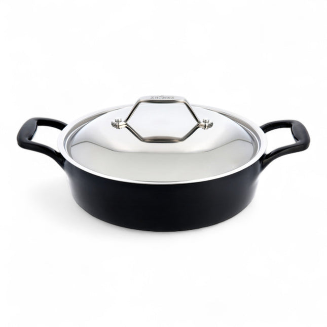 1 Stück Hepp All-Clad Topf flach Ø26 Guss.email.black