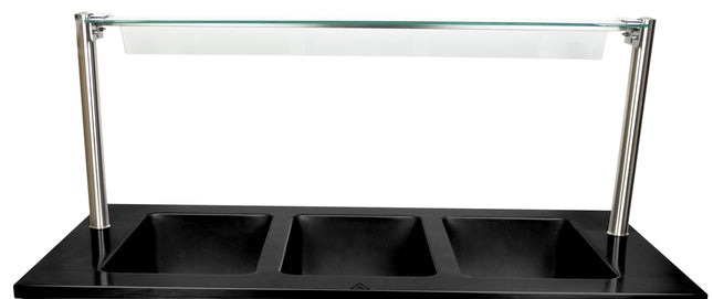 Saro Spuckschutzwand zum Bain Marie Trolley BTS-2 Edelstahl Glas