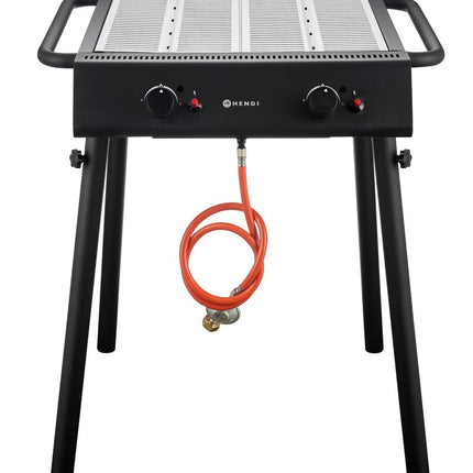 HENDI Gasgrill Xantos Black – 9 – 5 kW – Schwarz – 770 × 710 × H 870 mm – Produktansicht