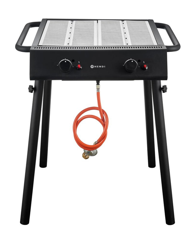 HENDI Gasgrill Xantos Black – 9 – 5 kW – Schwarz – 770 × 710 × H 870 mm – Produktansicht