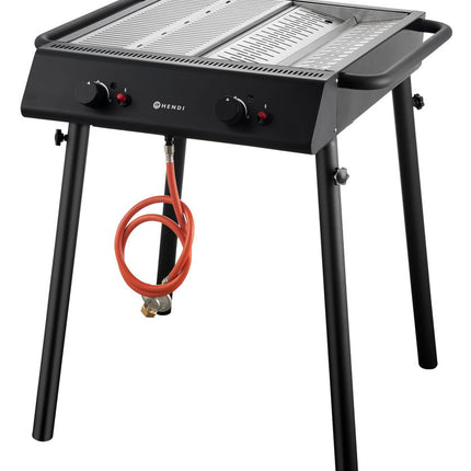 HENDI Gasgrill Xantos Black – 9 – 5 kW – Schwarz – 770 × 710 × H 870 mm – Weitere Produktansicht