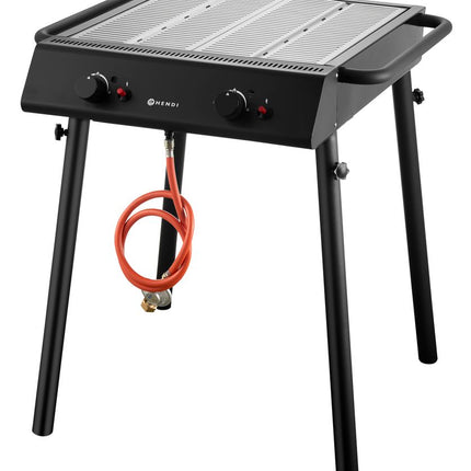 HENDI Gasgrill Xantos Black – 9 – 5 kW – Schwarz – 770 × 710 × H 870 mm – Detailansicht