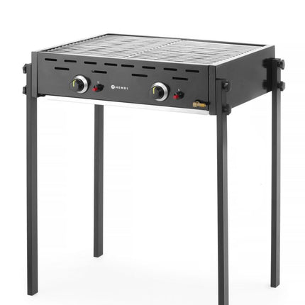 HENDI Gasgrill Roast-Master Pro Schwarz – 11 – 6 kW – 790 × 560 × H 900 mm – Produktansicht