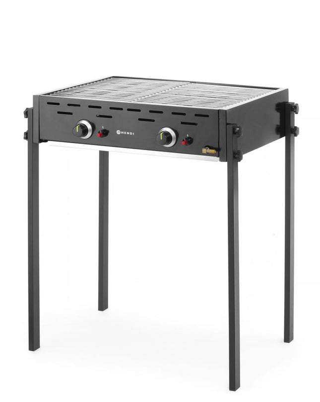 HENDI Gasgrill Roast-Master Pro Schwarz – 11 – 6 kW – 790 × 560 × H 900 mm – Produktansicht