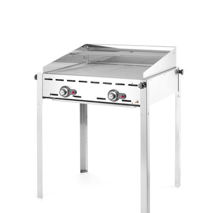 HENDI Grillsystem Green Fire mit 2 Brennern – Profi Line – 2 Edelstahl Grillroste GN 1 / 1 – 11.6 kW – 740 × 612 × 825 mm – weitere Produktansicht