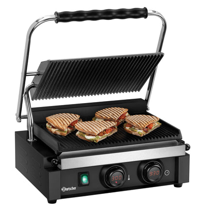 Kontaktgrill zum beidseitigen Bräunen von Panini und Snacks mit 50 °C bis 300 °C für Snackbereich