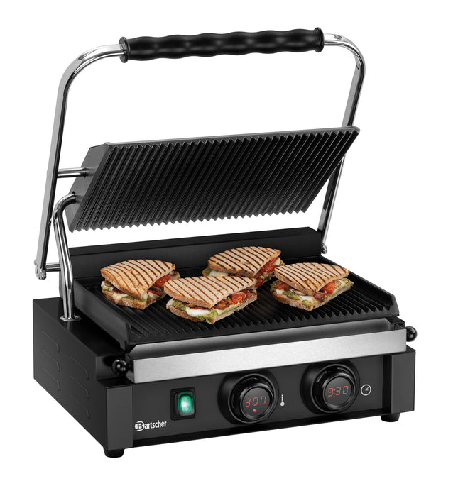 Kontaktgrill zum beidseitigen Bräunen von Panini und Snacks mit 50 °C bis 300 °C für Snackbereich