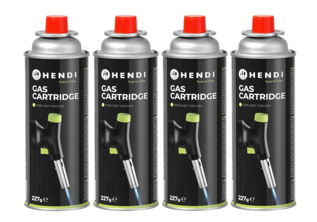 HENDI Flüssiggas-Kartuschen (LPG) – Ø 68 × H 190 mm – 28 Stück (7 × 4) – Produktansicht