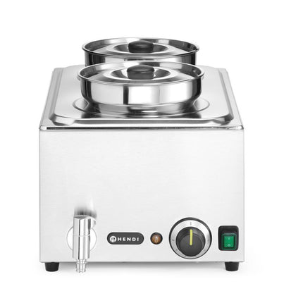 HENDI Set: Bain-Marie Ranger + 2x 4 l Container mit Deckel – 8 l – 230 V / 1000 W – 604 × 332 × H 315 mm – Produktansicht