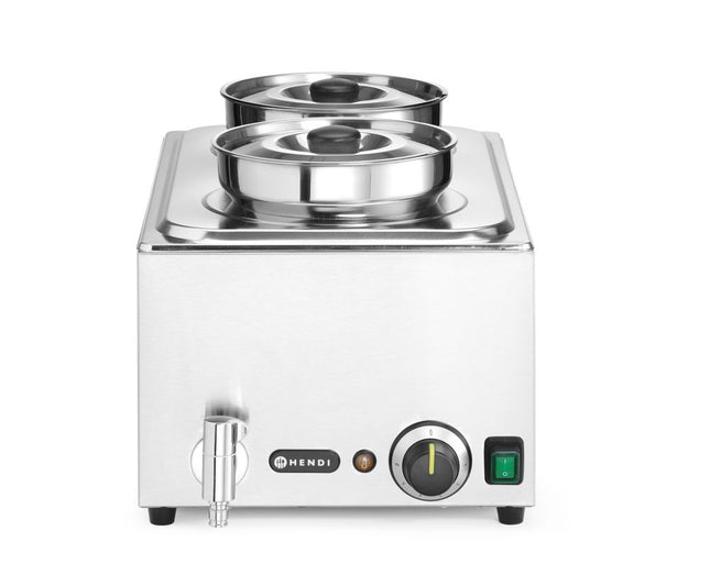 HENDI Set: Bain-Marie Ranger + 2x 4 l Container mit Deckel – 8 l – 230 V / 1000 W – 604 × 332 × H 315 mm – Produktansicht