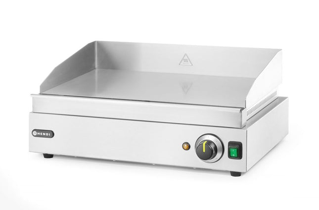 HENDI Grillplatte – flach – Profi Line – glatte Ausführung – 230 V / 2400 W – 527 × 404 × 233 mm – Produktansicht