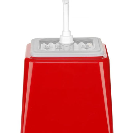 HENDI Pump-Saucenspender – 2.5 l – Rot – 230 × 210 × 327 mm – Produktansicht