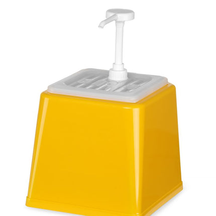 HENDI Pump-Saucenspender – 2.5 l – Gelb – 230 × 210 × 327 mm – weitere Produktansicht