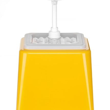 HENDI Pump-Saucenspender – 2.5 l – Gelb – 230 × 210 × 327 mm – Produktansicht
