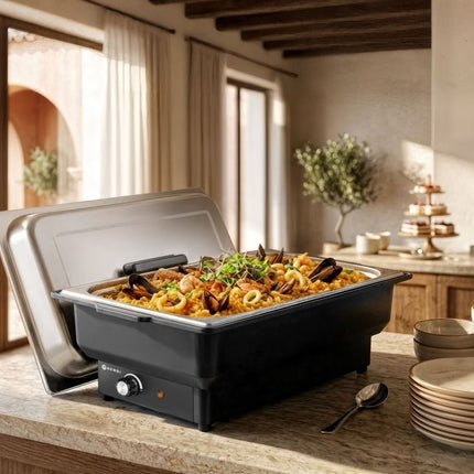 HENDI Chafing Dish Tellano – elektrisch – Kitchen Line – GN 1 / 1 – 9 l – 230 V / 900 W – 575 × 349 × 278 mm – weitere Produktansicht
