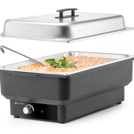 HENDI Chafing Dish Tellano – elektrisch – Kitchen Line – GN 1 / 1 – 9 l – 230 V / 900 W – 575 × 349 × 278 mm – weitere Produktansicht