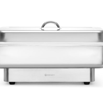 HENDI Chafing dish elektrisch Pollina – Profi Line – 9 l – Silber – 230 V / 900 W – 587 × 440 × 273 mm – Produktansicht